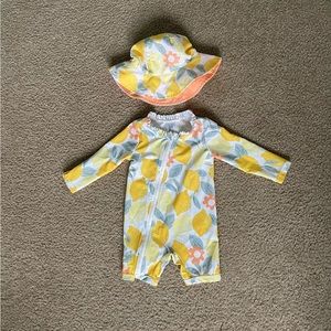 Carter’s Zip Up Swimsuit and Sun Hat Set